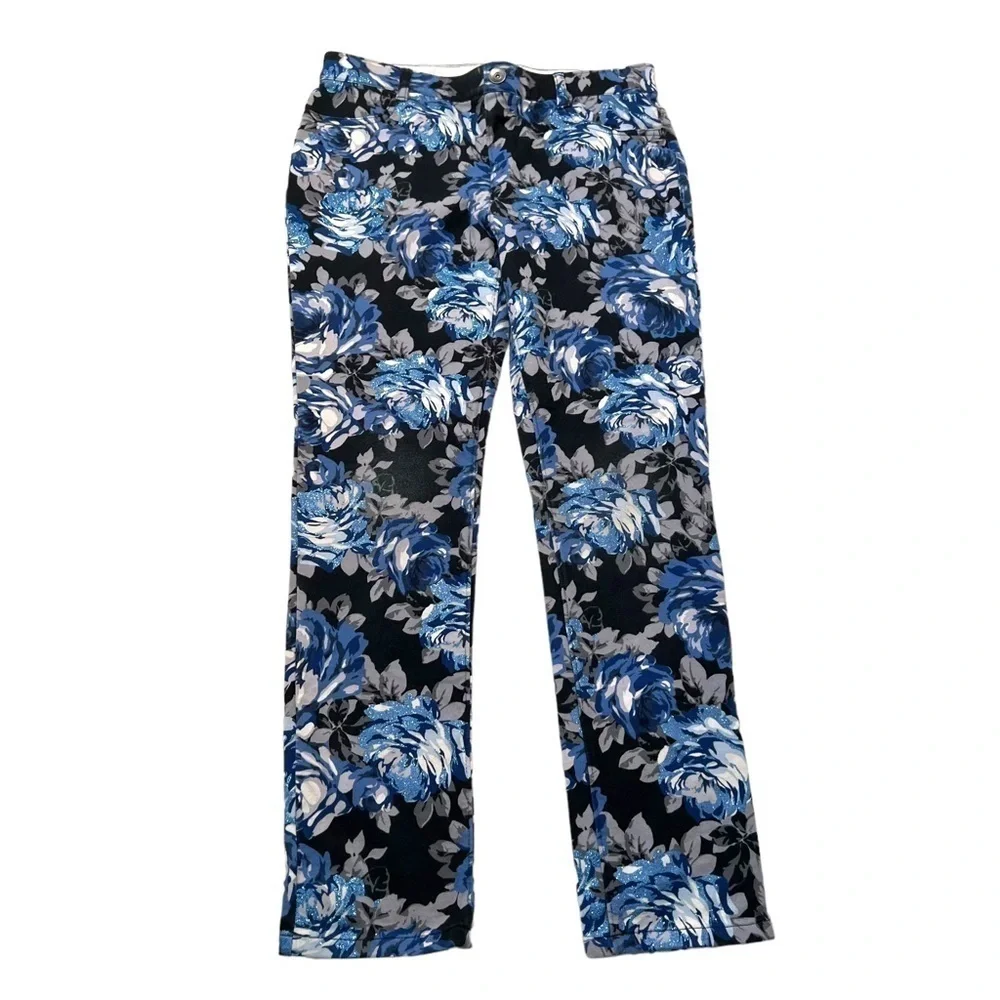 The Children's Place Jegging Black Blue Floral